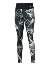 DÁMSKÉ BĚŽECKÉ LEGÍNY - MIZUNO - PRINTED TIGHTS BLACK J2GB270309_XL