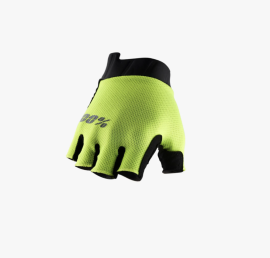 100% EXCEEDA GEL SHORT FINGER GLOVES FLUO YELLOW L 10024-00007