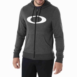 PÁNSKÁ MIKINA S KAPUCÍ - OAKLEY ELLIPSE FZ HOODIE BLACKOUT LT HTR - 461644-02F - M