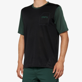 CYKLO DRES - 100% RIDECAMP SHORT SLEEVE JERSEY BLACK / FOREST GREEN 40027-00002