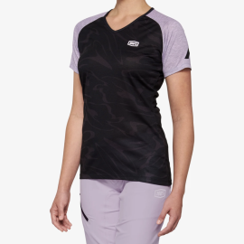 100% AIRMATIC WOMEN'S SHORT SLEEVE L JERSEY BLACK / LAVENDER 40015-00006