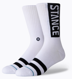 PONOŽKY - STANCE OG CLASSIC -WHITE - M556D17OGG-WHT-WHITE-L