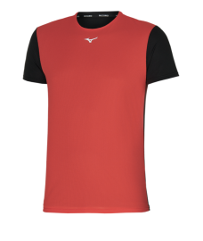 SPORTOVNÍ TRIČKO - MIZUNO - DRYAEROFLOW TEE / FIERY RED / BLACK J2GA255162_L