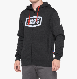 PÁNSKÁ MIKINA - 100% SYNDICATE HOODED ZIP BLACK/HEATHER/WHITE XL 36017-181-13