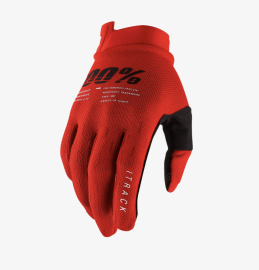 RUKAVICE - 100% ITRACK GLOVES RED L 10008-00017
