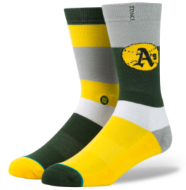 PÁNSKÉ SPORTOVNÍ PONOŽKY - STANCE OAKLAND A'S - GREEN / L - M558C16OAK-GRN-GREEN-L