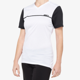 DÁMSKÝ CYKLO DRES - 100% RIDECAMP WOMMEN'S SHORT SLEEVE JERSEY WHITE / BLACK 40035-00008