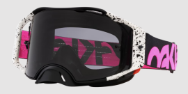 OAKLEY AIRBRAKE MX GOGGLE BLACK SPLATTER / DARK GREY - OO7046-E400