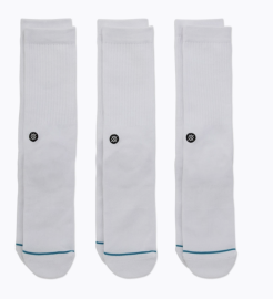 STANCE ICON 3 PACK -WHITE SOCK - M556D18ICP-WHT-WHITE-M