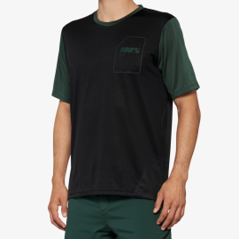 100% RIDECAMP SHORT SLEEVE JERSEY BLACK / FOREST GREEN 40027-00001