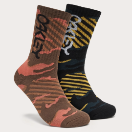 OAKLEY CAMO B1B RC SOCKS 2.0 (2PCS) ORANGE STRIPE / GRIP CAMO FOS901347-9YW-M