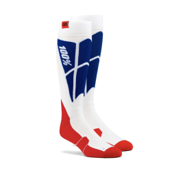 100% HI SIDE PERFORMANCE MOTO SOCKS WHITE S/M 24008-000-17